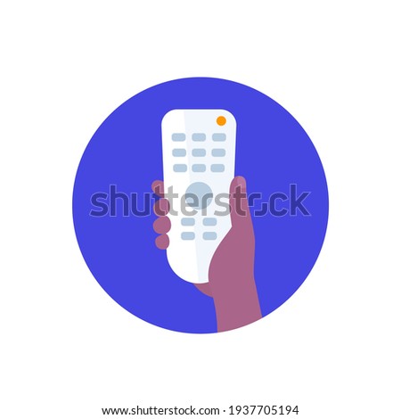 tv remote control, rc in hand, vector icon