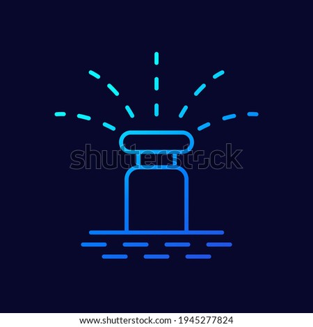 water sprinkler, irrigation line vector icon