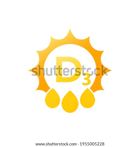 d3 vitamin icon on white, vector