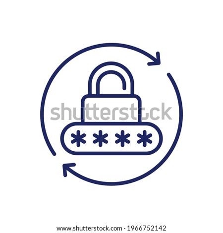 password reset, security icon, line vector