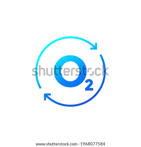 oxygen icon with arrows, vector design