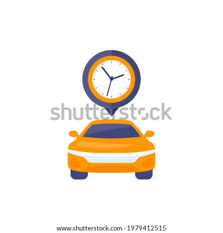 ride time icon with a car and clock