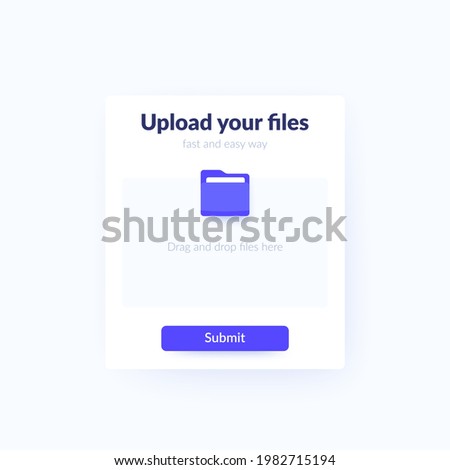upload files form with submit button, vector ui design