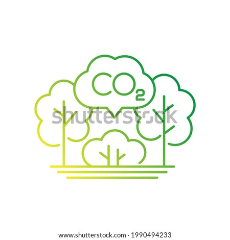 carbon offset, co2 gas reduction line icon