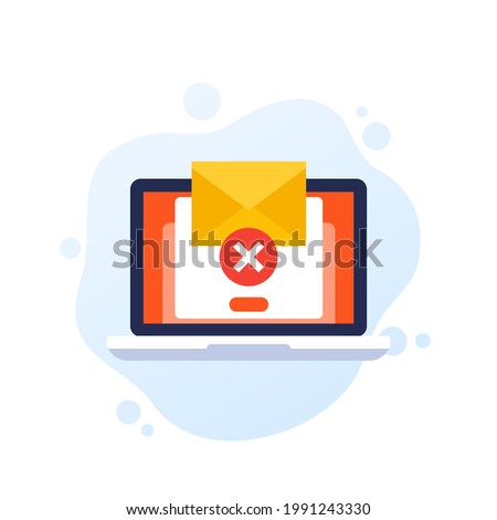 Delete mail message, email vector icon