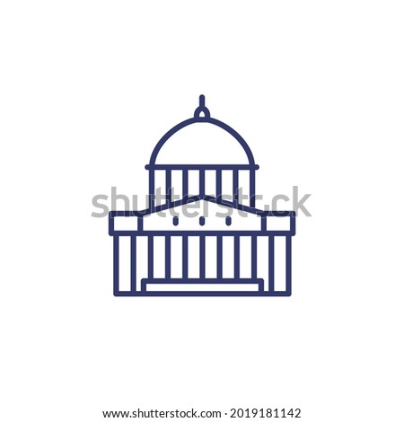 capitol building line icon on white