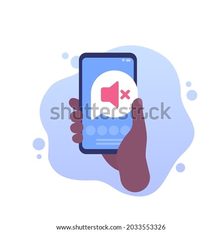 mute, sound off icon, silent mode vector illustration