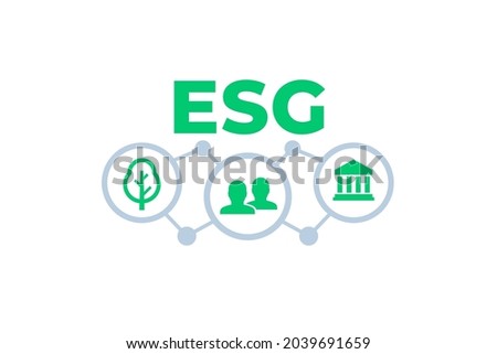 ESG, Environmental, social governance vector art