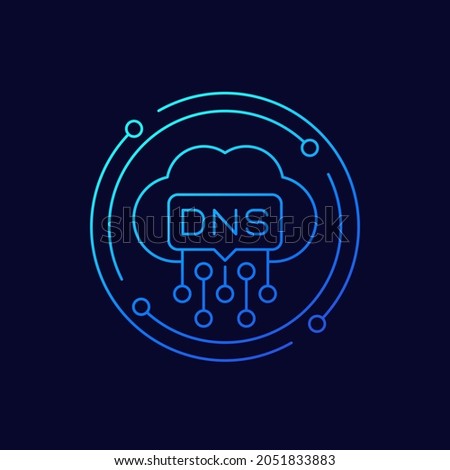 DNS icon, line vector design