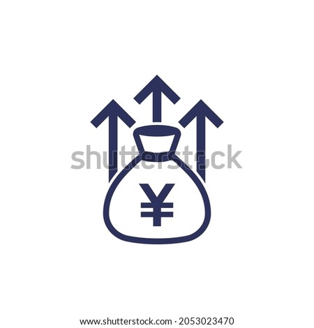 wealth growth icon with yuan