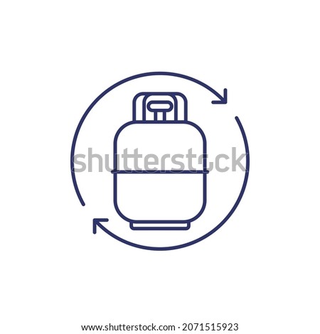 replace gas cylinder, LPG tank line icon