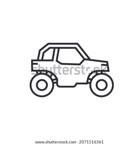 UTV icon, buggy car line vector