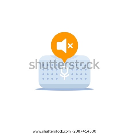 Smart speaker, sound off vector icon