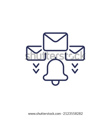 email alert line icon on white