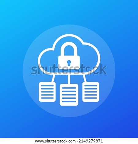 document protection in cloud icon, vector