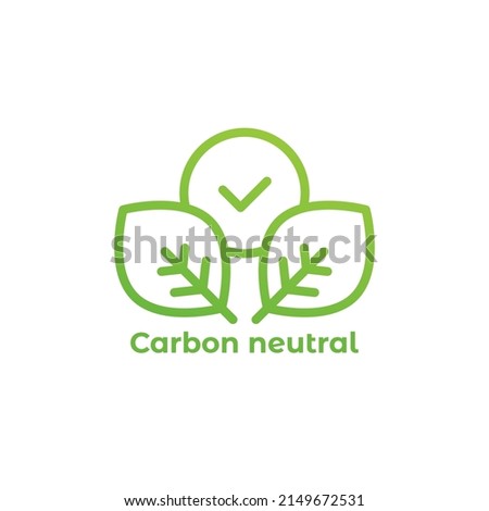 carbon neutral icon on white, vector