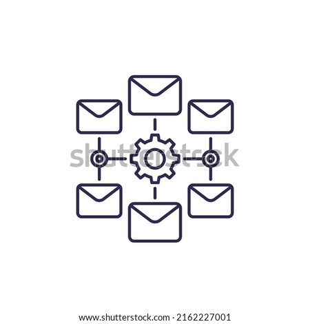 email automation service line icon on white