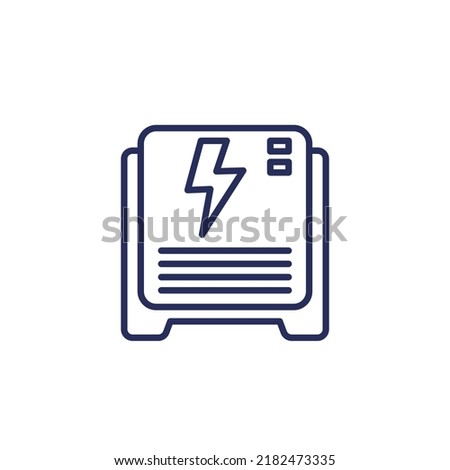 home battery, backup system line icon