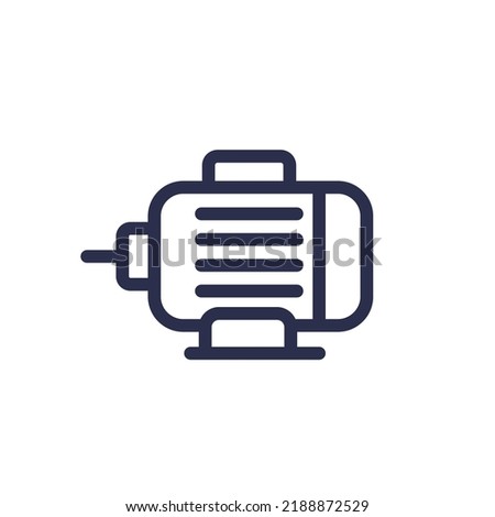 electric motor line icon on white