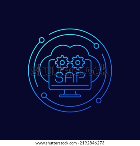 SAP icon with a cloud, linear design