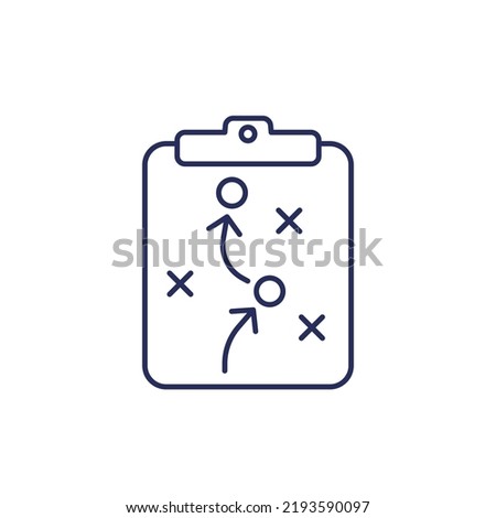 playbook line icon, game plan vector