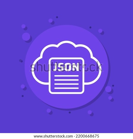 JSON file, document in a cloud vector icon