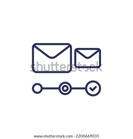 email campaign line icon on white