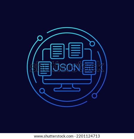 JSON files, documents icon, linear design