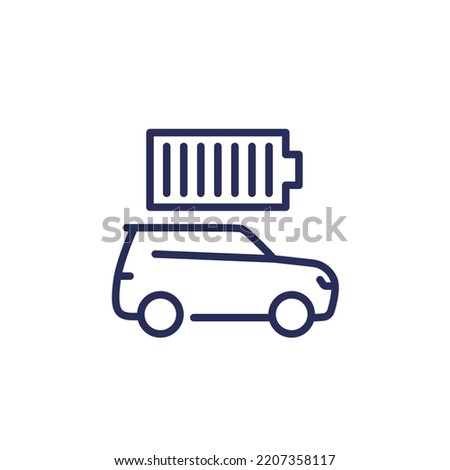 car and a full battery line icon with suv