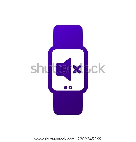 mute, sound off icon with a smartwatch