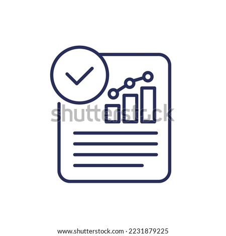 performance report line icon on white background