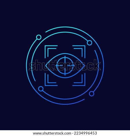 eye tracking icon, linear design