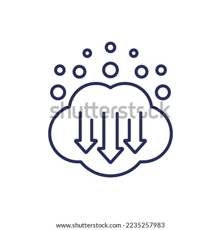 co2 gas, carbon emission reduction line icon