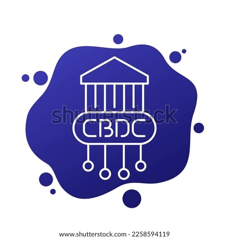 CBDC, digital currency line vector icon
