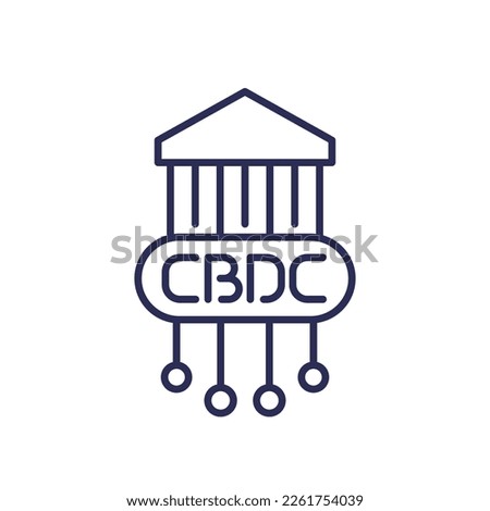 CBDC, digital currency line icon