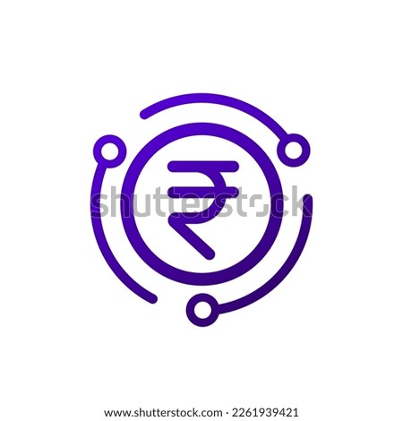 digital rupee, eINR icon, indian currency vector