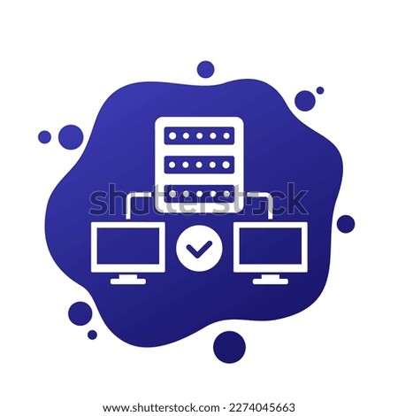 Proxy server icon with computers