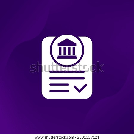 Bank document approved icon, vector
