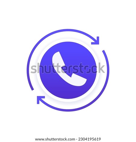 request call, callback icon with a phone, vector design