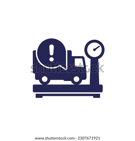 truck weight icon with warning sign