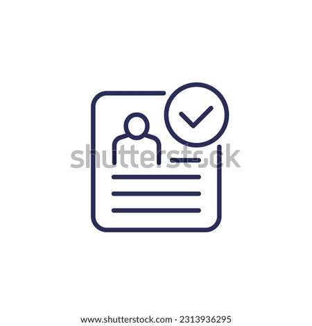 personal data check line icon