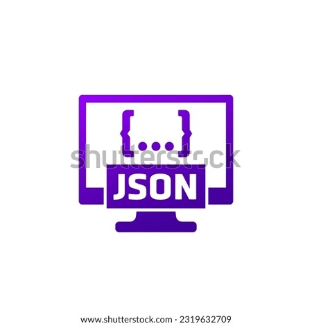 JSON icon with a computer