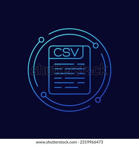 CSV file icon, linear design