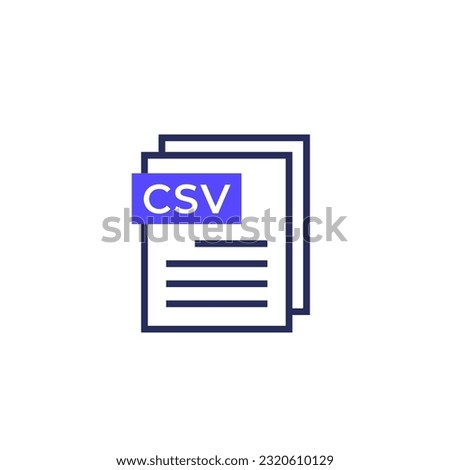 CSV file icon on white