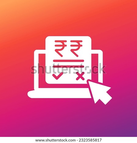 Online invoice icon with indian rupee