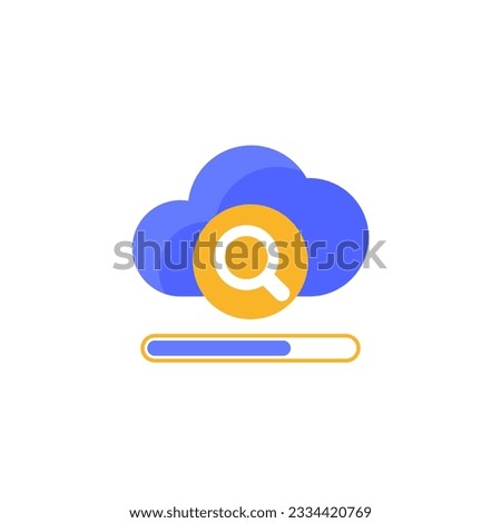 cloud search icon with a progress bar