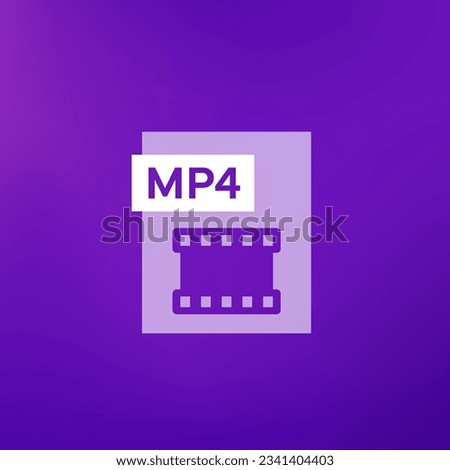 mp4 video file icon, vector