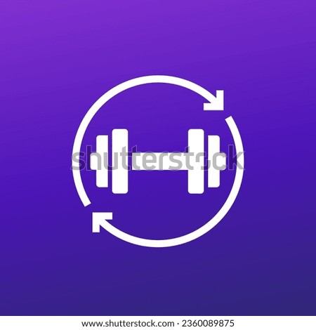 Circuit training icon, endurance workout vector