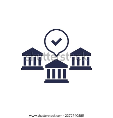 banking system icon, financial institutions vector