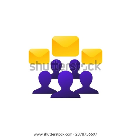 emails and people icon, Email marketing vector